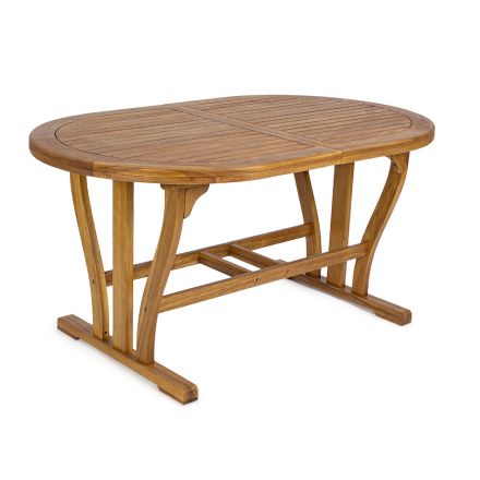 Utdragbart Design Trädgårdsbord upp till 200 cm Ovalt i trä - Roxen Viadurini