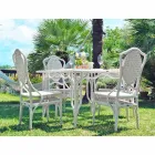 Bord med glasskiva trädgårdsdesign Romeo, handgjorda Viadurini