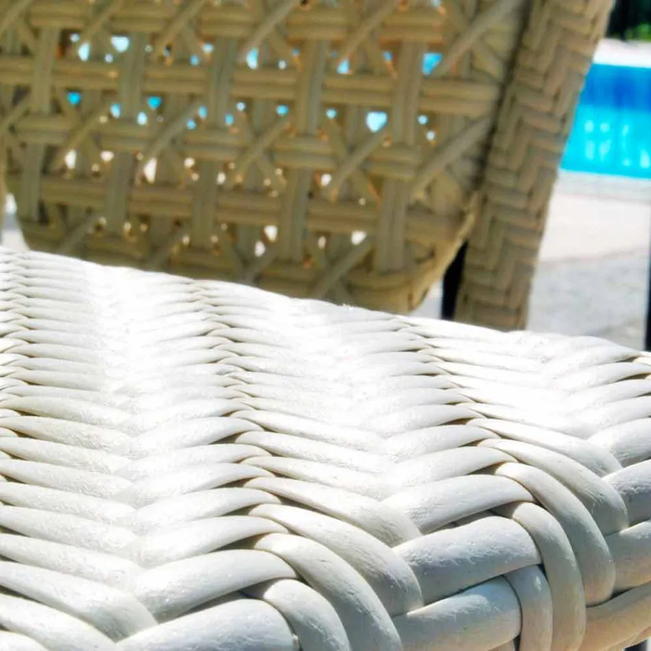 Bord med glasskiva trädgårdsdesign Romeo, handgjorda Viadurini