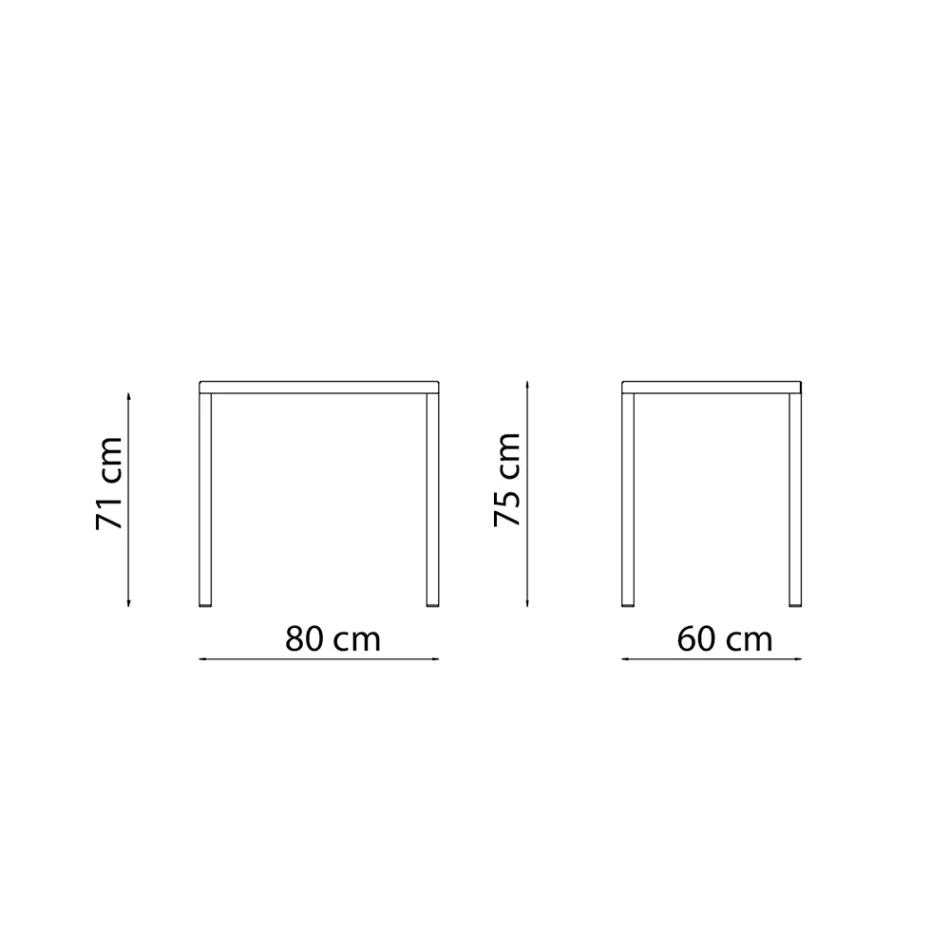 Trädgårdsbord i rektangulärt galvaniserat stål tillverkat i Italien - Azul Viadurini
