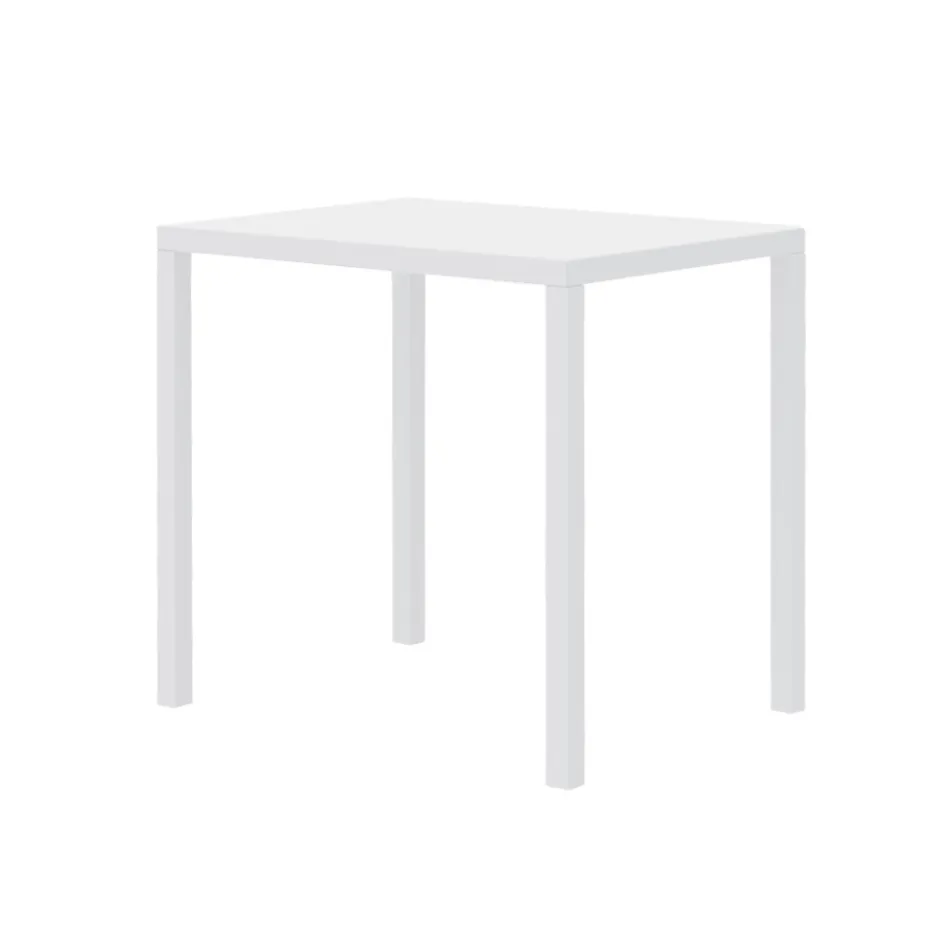 Trädgårdsbord i rektangulärt galvaniserat stål tillverkat i Italien - Azul Viadurini