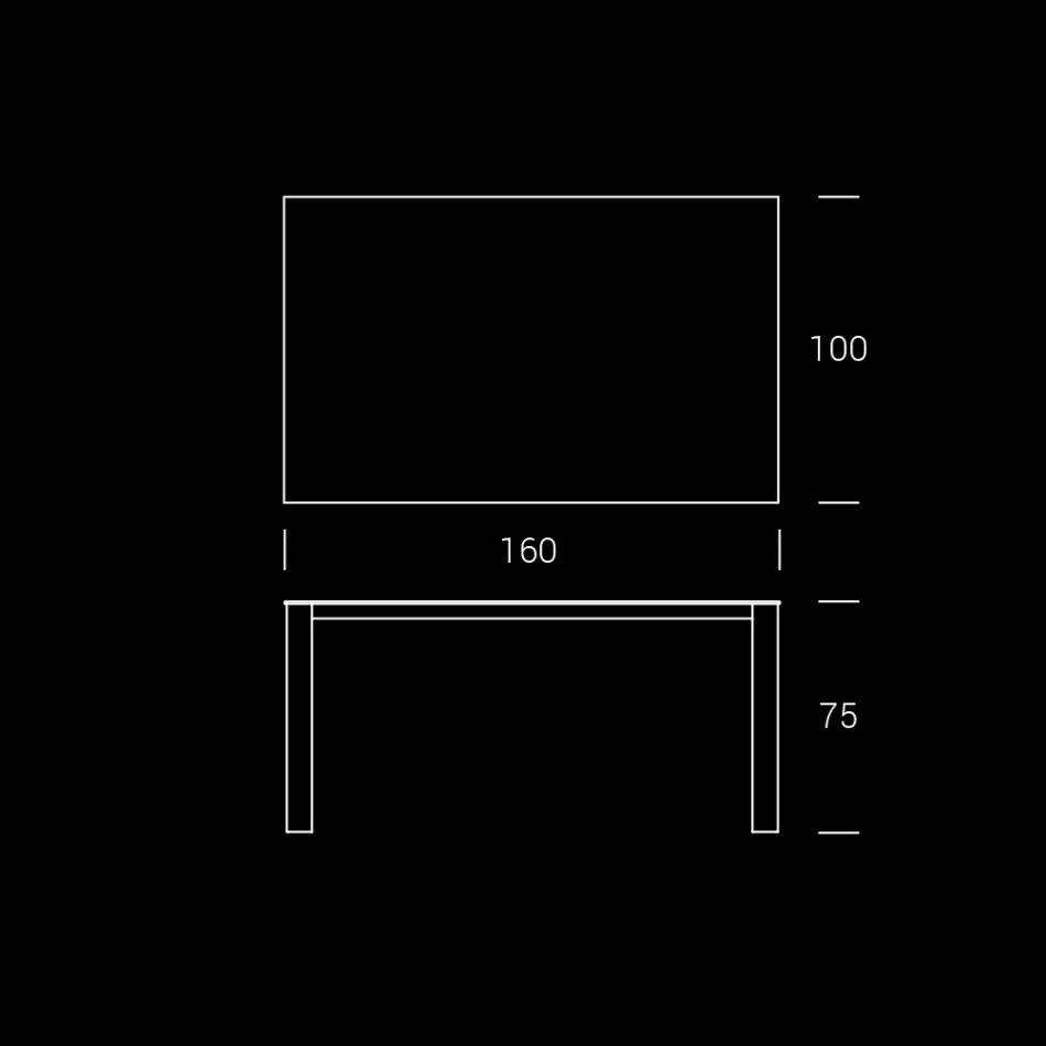 HPL Trädgårdsbord med aluminiumstruktur Tillverkat i Italien - Carl Viadurini