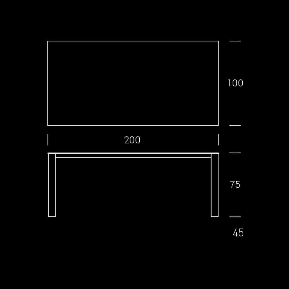 HPL Trädgårdsbord med aluminiumstruktur Tillverkat i Italien - Carl Viadurini