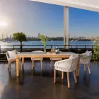 Trädgårdsbord i naturlig teak och keramikskiva - Artes Viadurini