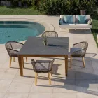 Trädgårdsbord i naturlig teak och keramikskiva - Artes Viadurini