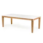 Trädgårdsbord i naturlig teak och keramikskiva - Artes Viadurini