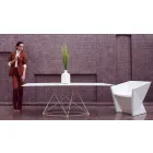 Modernt trädgårdstabell i polypropen och rostfritt stål Faz Vondom Viadurini