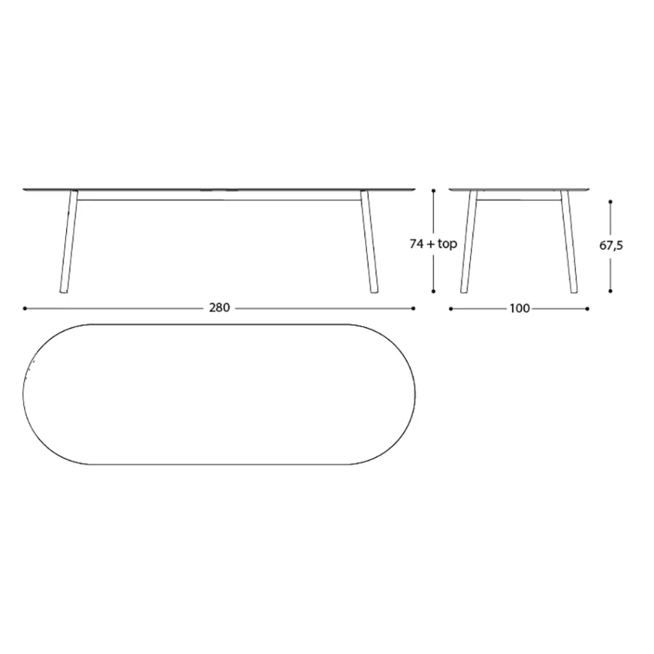 Trädgårdsbord färgad Hpl Top Made in Italy - Emma av Varaschin Viadurini