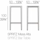 Spritz trädgårdstabell av Vondom i polypropen och glasfiber Viadurini
