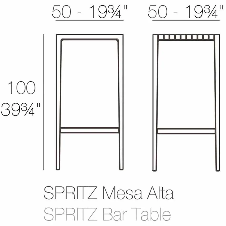Spritz trädgårdstabell av Vondom i polypropen och glasfiber Viadurini