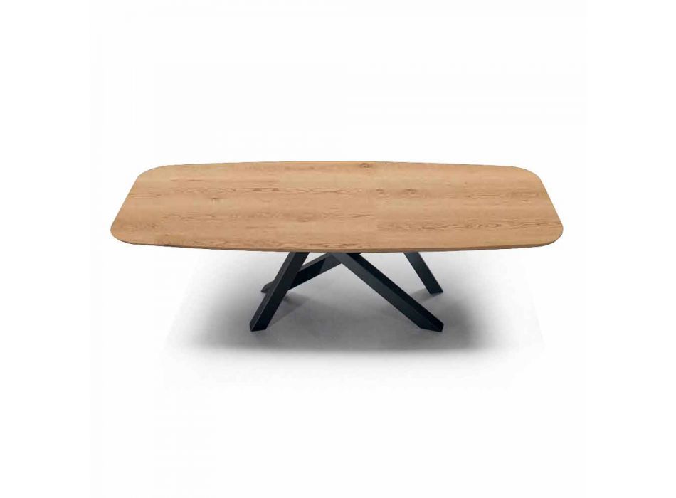 Fatformat matbord med fanerad skiva Tillverkat i Italien - Settimmio Viadurini