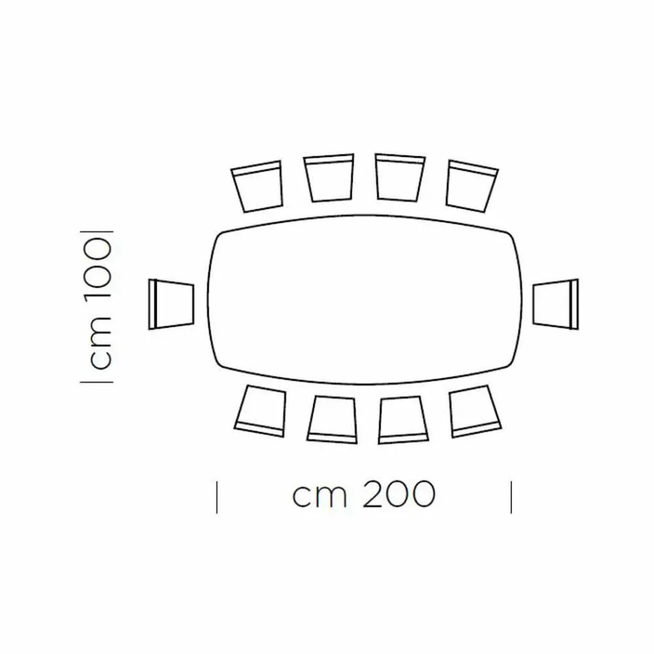 Fatformat matbord med fanerad skiva Tillverkat i Italien - Settimmio Viadurini