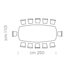 Fatformat matbord med fanerad skiva Tillverkat i Italien - Settimmio Viadurini