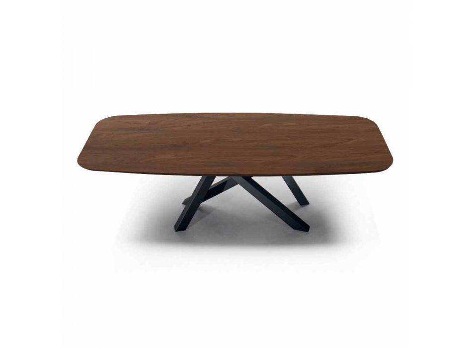 Fatformat matbord med fanerad skiva Tillverkat i Italien - Settimmio Viadurini