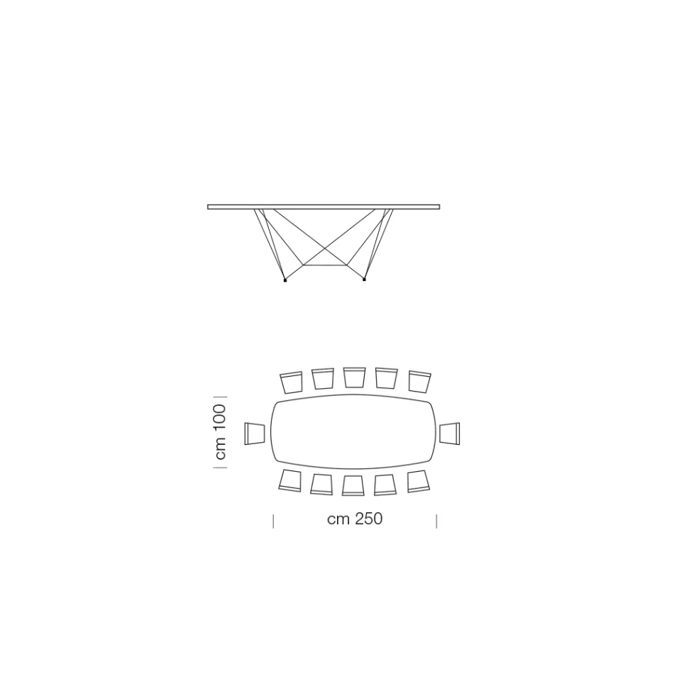 Matbord i keramiskt fat tillverkat i Italien - Ezzellino Viadurini