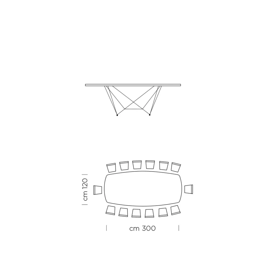 Matbord i keramiskt fat tillverkat i Italien - Ezzellino Viadurini
