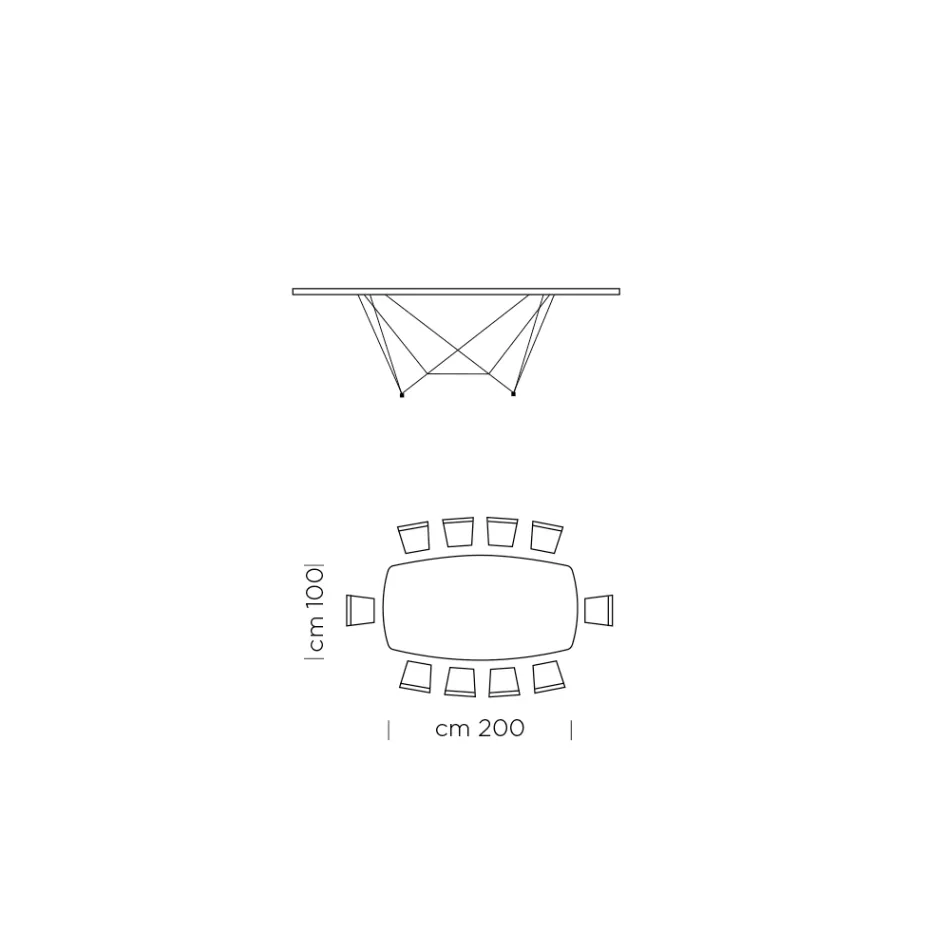Matbord i keramiskt fat tillverkat i Italien - Ezzellino Viadurini