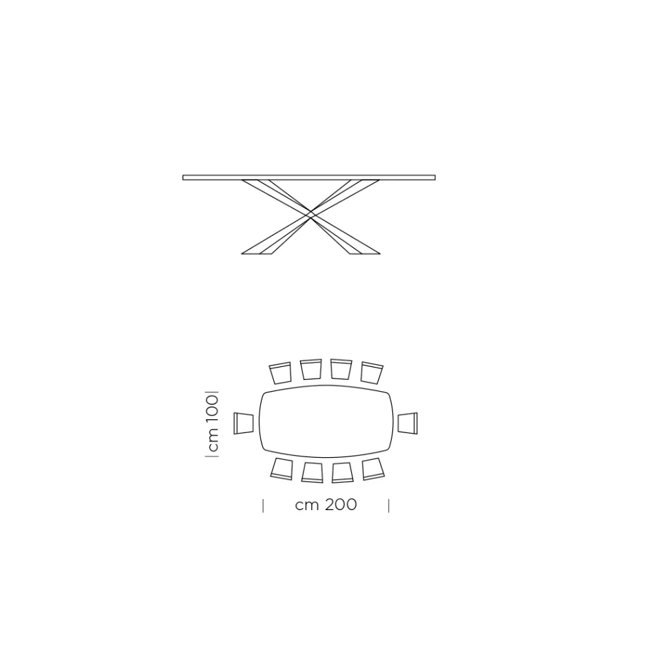 Fatformat matbord i träeffektlaminat Made in Italy - Cave Viadurini