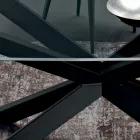 Fatformat matbord i glas och stål Tillverkat i Italien - Grotta Viadurini