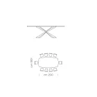 Fatformat matbord i glas och stål Tillverkat i Italien - Grotta Viadurini