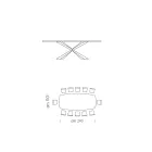 Fatformat matbord i glas och stål Tillverkat i Italien - Grotta Viadurini