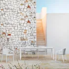 Utdragbart utematsbord 318 cm i aluminium och stengods - Filomena Viadurini