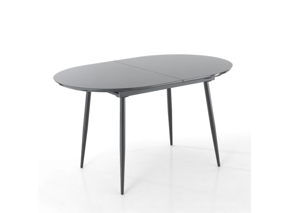 Matbord Utdragbart till 160 cm i Mdf och Gråmetall - Carmel Viadurini