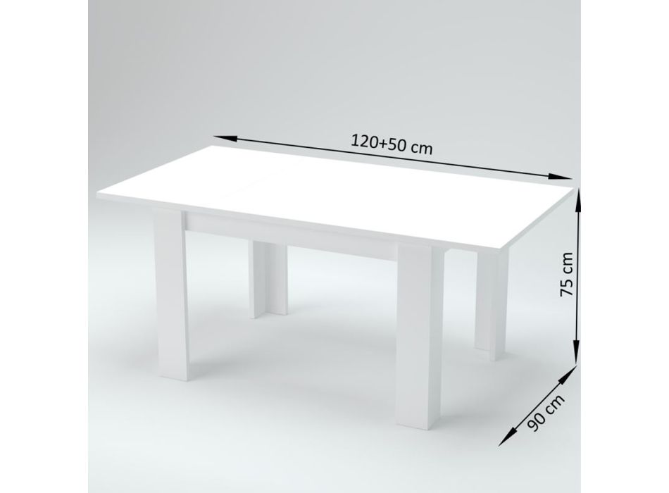 Matbord Utdragbart till 170 cm Design i hållbart trä - Perro Viadurini