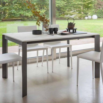 Utdragbart matbord till 180 cm i keramik Made in Italy - Pitagora Viadurini