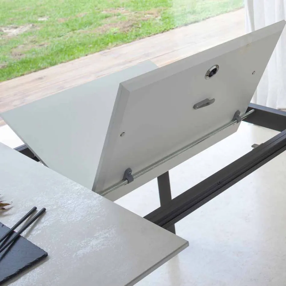 Utdragbart matbord till 180 cm i keramik Made in Italy - Pitagora Viadurini