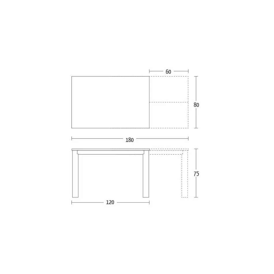 Utdragbart matbord till 180 cm i keramik Made in Italy - Pitagora Viadurini
