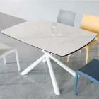 Utdragbart matbord (200/230 cm) i glaskeramik och metall - Naisha Viadurini