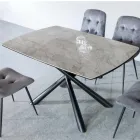 Utdragbart matbord (200/230 cm) i glaskeramik och metall - Naisha Viadurini