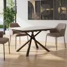 Utdragbart matbord (200/230 cm) i glaskeramik och metall - Naisha Viadurini