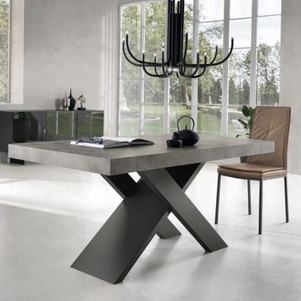 Matbord Utdragbart till 260 cm Cementeffekt Tillverkat i Italien - Odelmo Viadurini