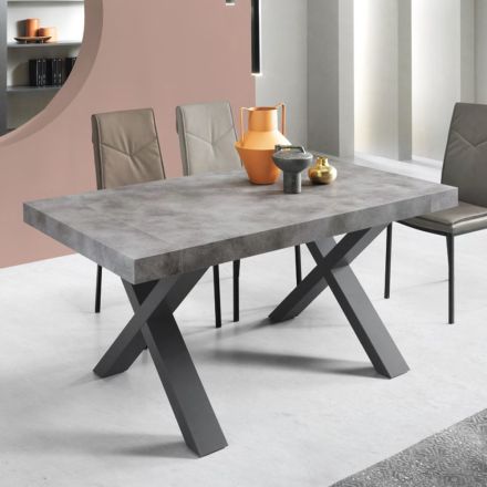 Matbord Utdragbart till 260 cm Modern Betongeffekt - Lenova Viadurini