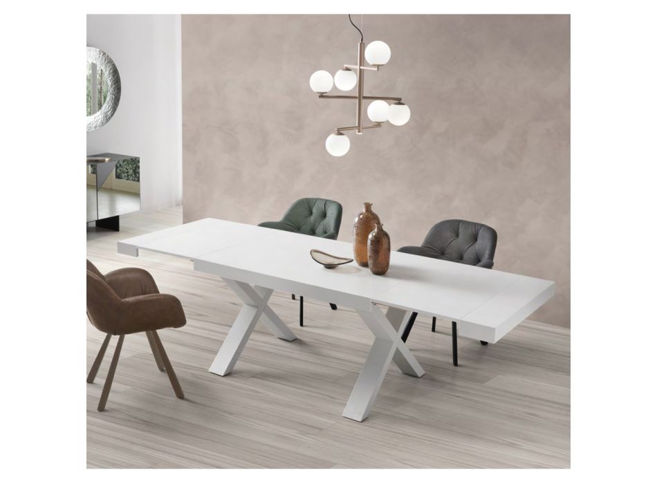 Matbord Utdragbart till 260 cm Träeffekt Tillverkat i Italien - Lenova Viadurini