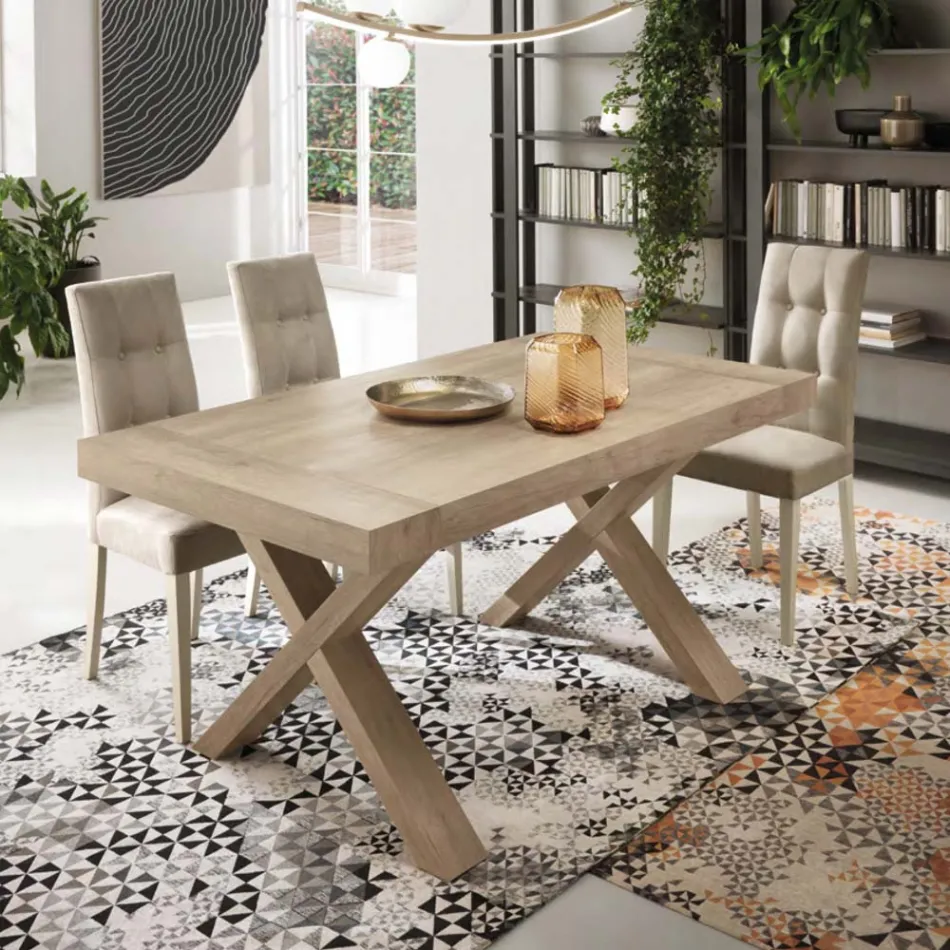 Matbord Utdragbart till 260 cm Träeffekt Tillverkat i Italien - Lenova Viadurini