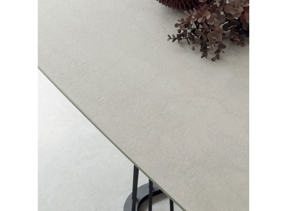 Matbord Utdragbart till 290 cm i metall och keramikskiva - Ricolo Viadurini