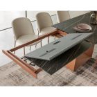Utdragbart matbord till 298 cm i keramik och metall Tillverkat i Italien - Solros Viadurini