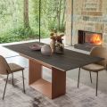 Utdragbart matbord till 298 cm i keramik och metall Tillverkat i Italien - Solros