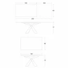 Utdragbart matbord till 298 cm i metall- och keramikskiva - Anaconda Viadurini