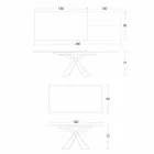 Utdragbart matbord till 298 cm i metall- och keramikskiva - Anaconda Viadurini