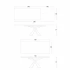 Utdragbart matbord till 298 cm i metall- och keramikskiva - Anaconda Viadurini