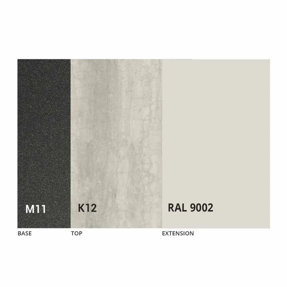 Utdragbart matbord till 298 cm i metall- och keramikskiva - Anaconda Viadurini