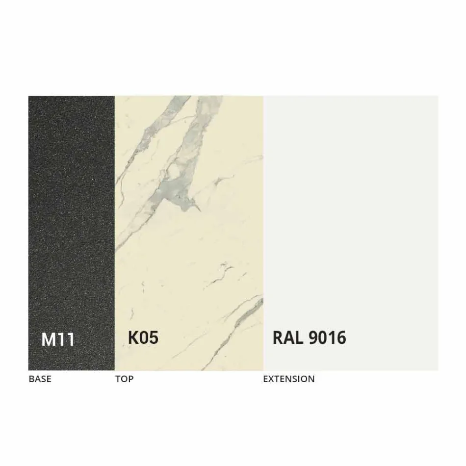 Utdragbart matbord till 298 cm i metall- och keramikskiva - Anaconda Viadurini