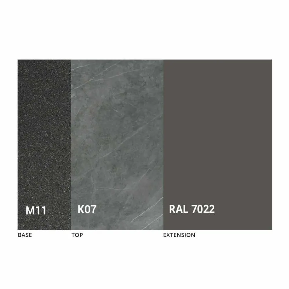 Utdragbart matbord till 298 cm i metall- och keramikskiva - Anaconda Viadurini