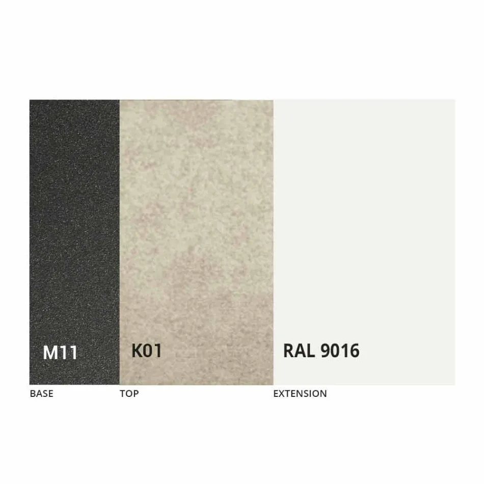 Utdragbart matbord till 298 cm i metall- och keramikskiva - Anaconda Viadurini