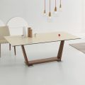 Utdragbart matbord till 3 m i keramik och träben - Cesteo