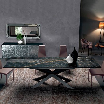 Utdragbart matbord till 300 cm i Made in Italy Hypermarble - Grotta Viadurini
